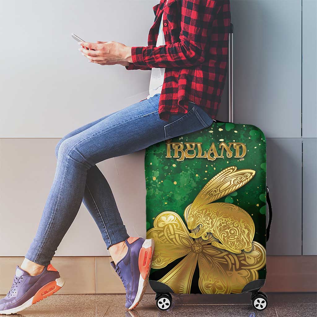 Ireland Luggage Cover The Shamrock With The Irish Hare Patterns - Wonder Print Shop