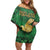Personalized Ireland Off Shoulder Short Dress The Shamrock With The Irish Hare Patterns - Wonder Print Shop