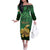 Personalized Ireland Off The Shoulder Long Sleeve Dress The Shamrock With The Irish Hare Patterns - Wonder Print Shop
