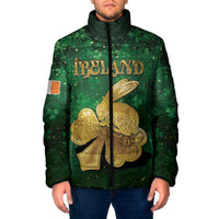 Personalized Ireland Padded Jacket The Shamrock With The Irish Hare Patterns - Wonder Print Shop