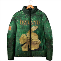 Personalized Ireland Padded Jacket The Shamrock With The Irish Hare Patterns - Wonder Print Shop