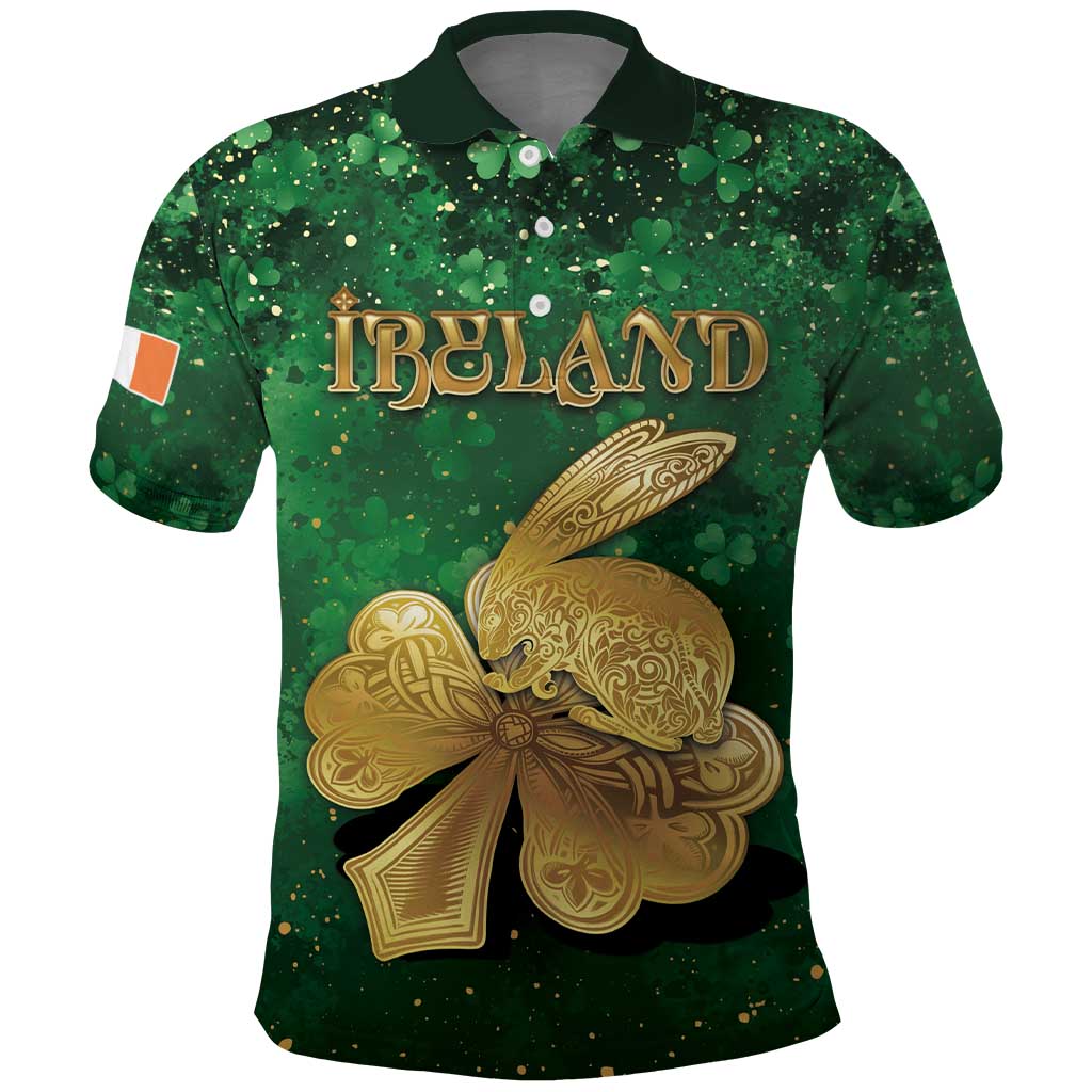 Personalized Ireland Polo Shirt The Shamrock With The Irish Hare Patterns - Wonder Print Shop