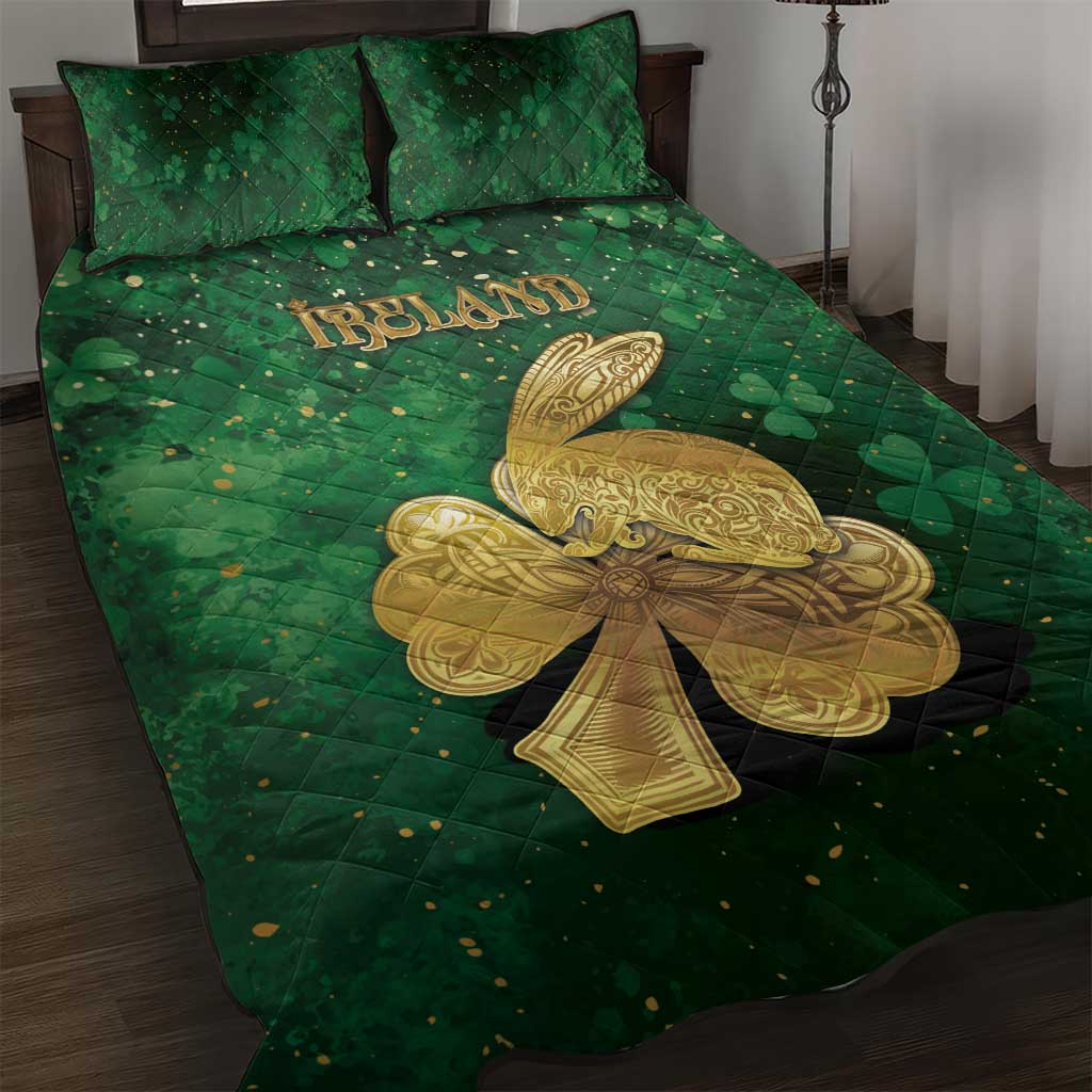 Ireland Quilt Bed Set The Shamrock With The Irish Hare Patterns - Wonder Print Shop