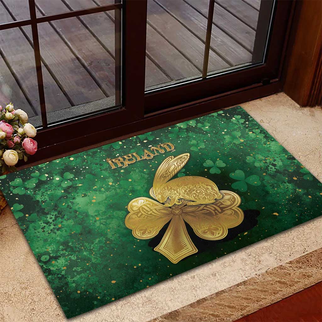 Ireland Rubber Doormat The Shamrock With The Irish Hare Patterns - Wonder Print Shop