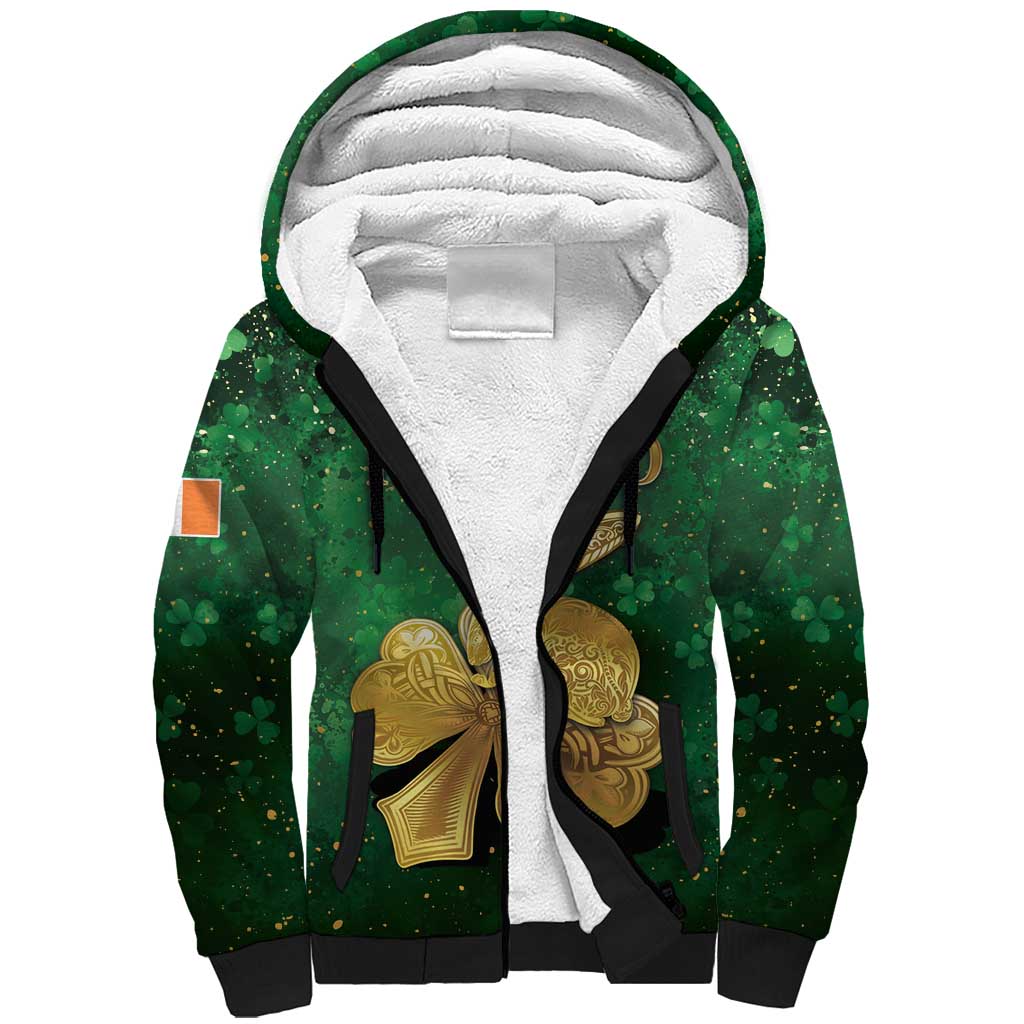 Personalized Ireland Sherpa Hoodie The Shamrock With The Irish Hare Patterns - Wonder Print Shop