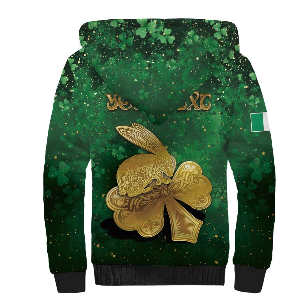 Personalized Ireland Sherpa Hoodie The Shamrock With The Irish Hare Patterns - Wonder Print Shop