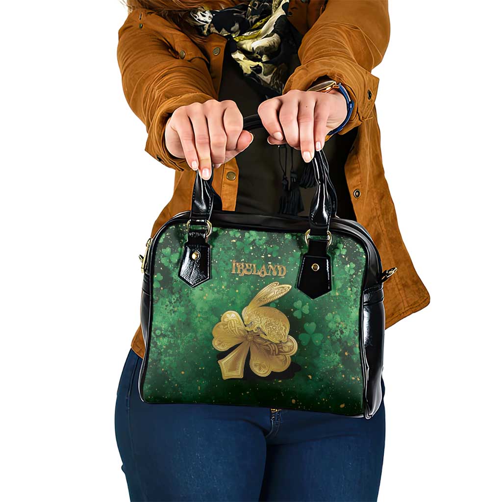 Ireland Shoulder Handbag The Shamrock With The Irish Hare Patterns - Wonder Print Shop