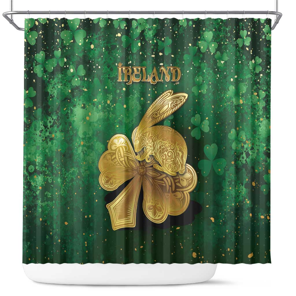 Ireland Shower Curtain The Shamrock With The Irish Hare Patterns - Wonder Print Shop
