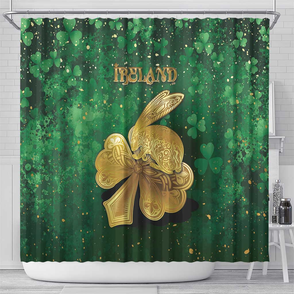 Ireland Shower Curtain The Shamrock With The Irish Hare Patterns - Wonder Print Shop
