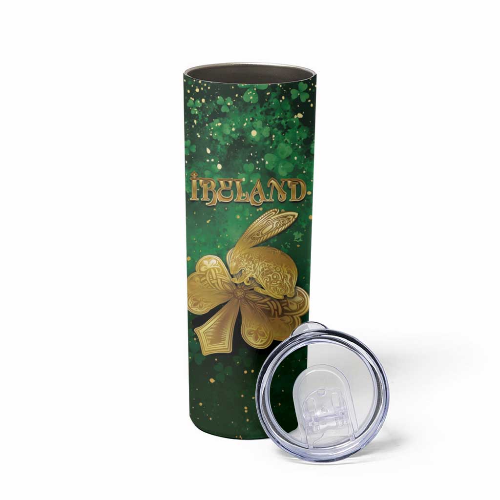 Personalized Ireland Skinny Tumbler The Shamrock With The Irish Hare Patterns - Wonder Print Shop