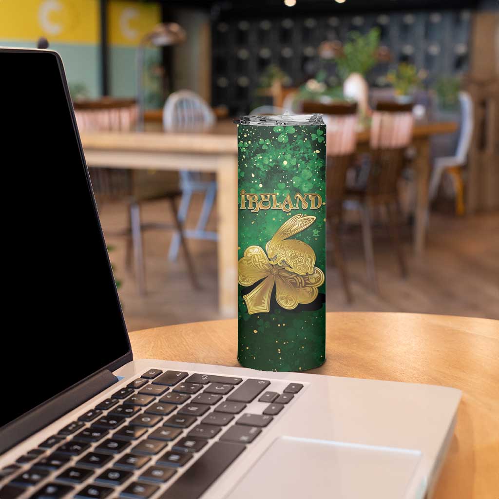 Personalized Ireland Skinny Tumbler The Shamrock With The Irish Hare Patterns - Wonder Print Shop