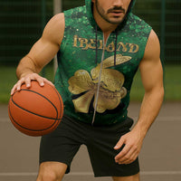 Personalized Ireland Sleeveless Zip Hoodie The Shamrock With The Irish Hare Patterns - Wonder Print Shop