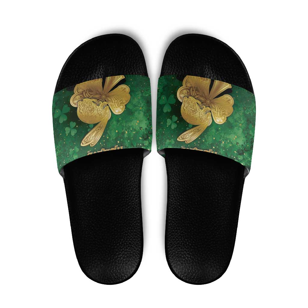 Ireland Slide Sandals The Shamrock With The Irish Hare Patterns - Wonder Print Shop