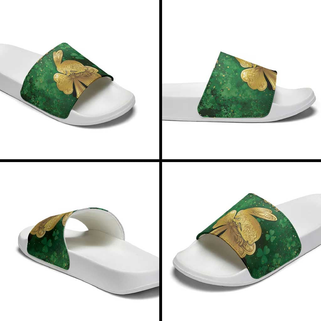 Ireland Slide Sandals The Shamrock With The Irish Hare Patterns - Wonder Print Shop