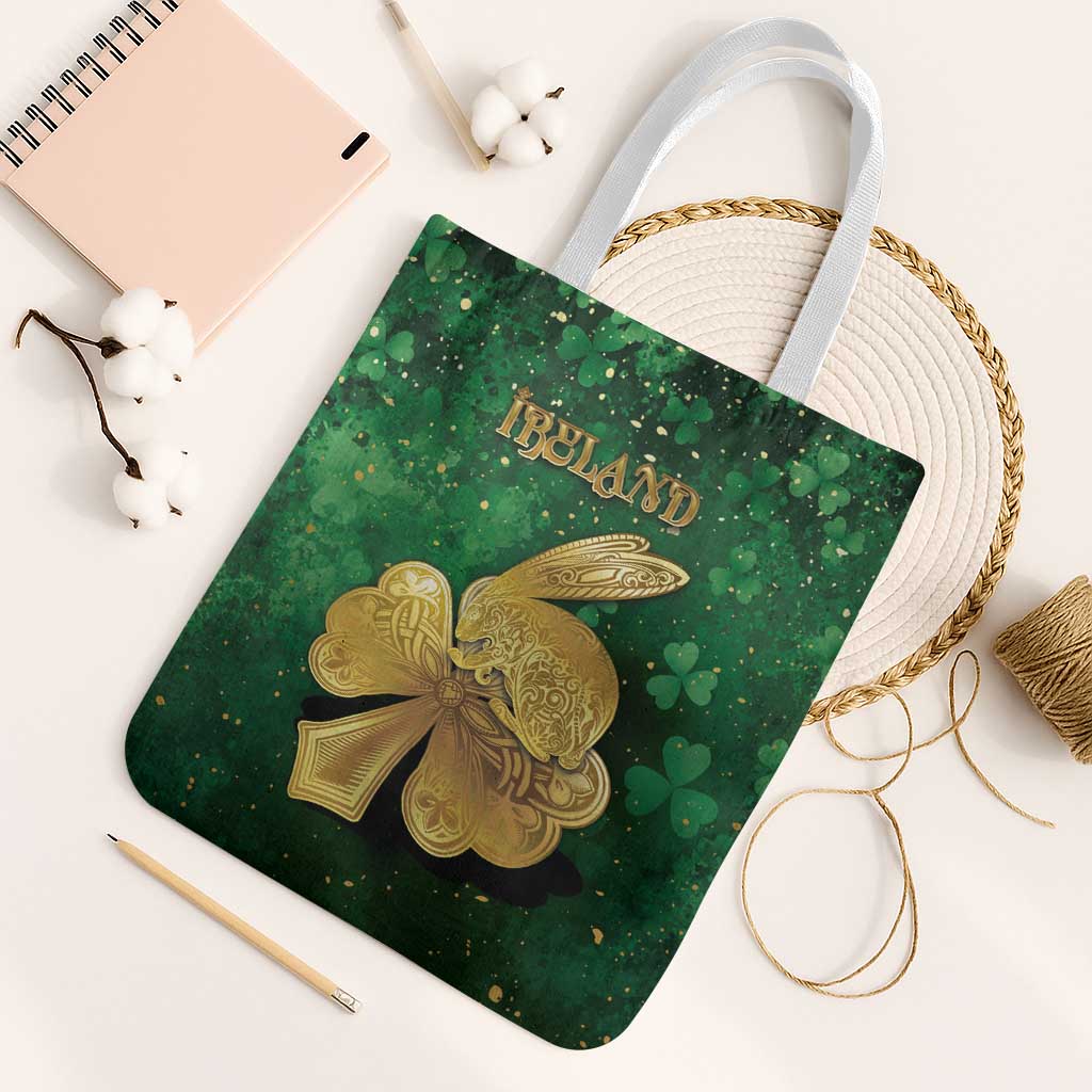 Ireland Tote Bag The Shamrock With The Irish Hare Patterns - Wonder Print Shop
