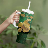 Personalized Ireland Tumbler With Handle The Shamrock With The Irish Hare Patterns - Wonder Print Shop