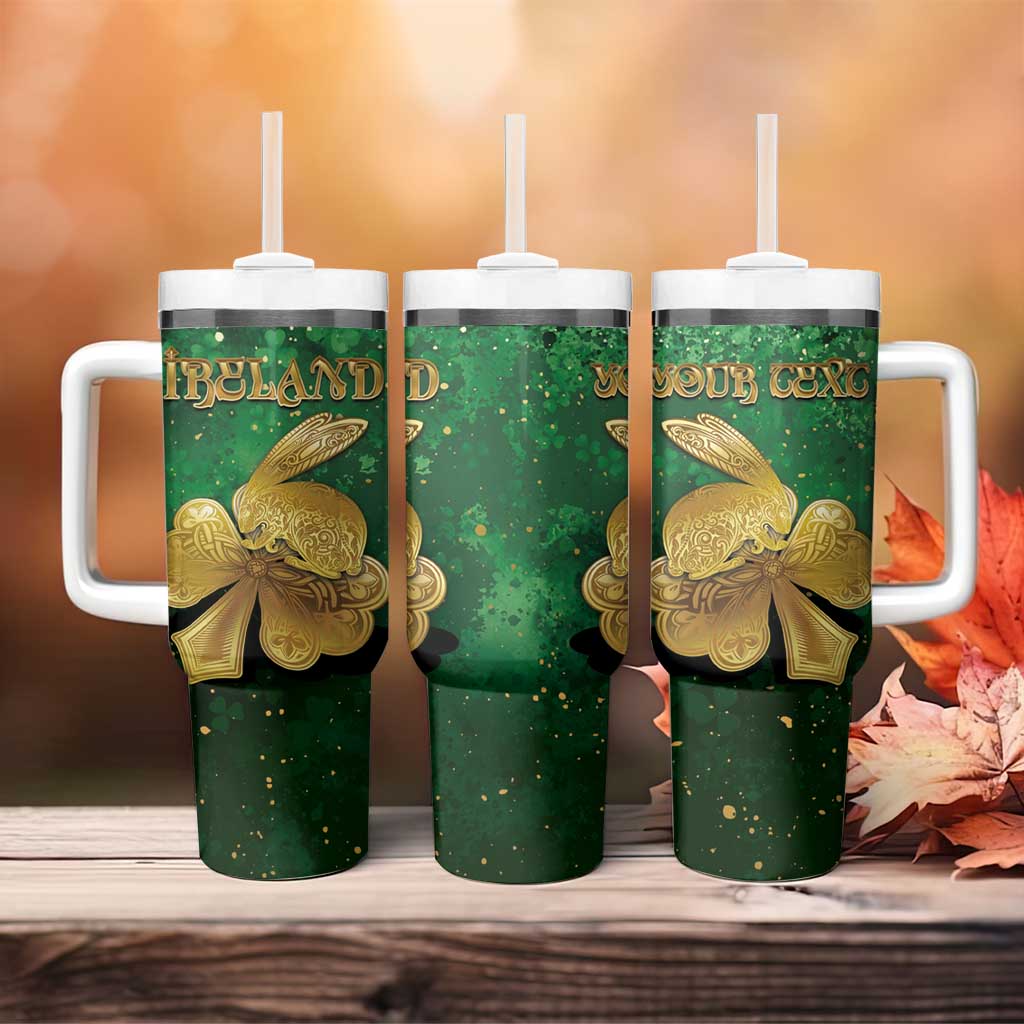 Personalized Ireland Tumbler With Handle The Shamrock With The Irish Hare Patterns - Wonder Print Shop