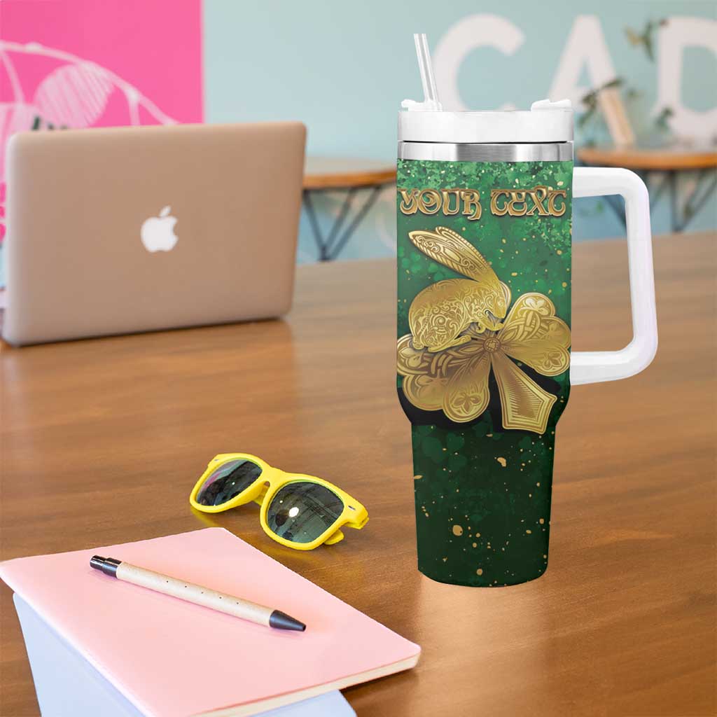 Personalized Ireland Tumbler With Handle The Shamrock With The Irish Hare Patterns - Wonder Print Shop