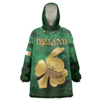 Personalized Ireland Wearable Blanket Hoodie The Shamrock With The Irish Hare Patterns - Wonder Print Shop