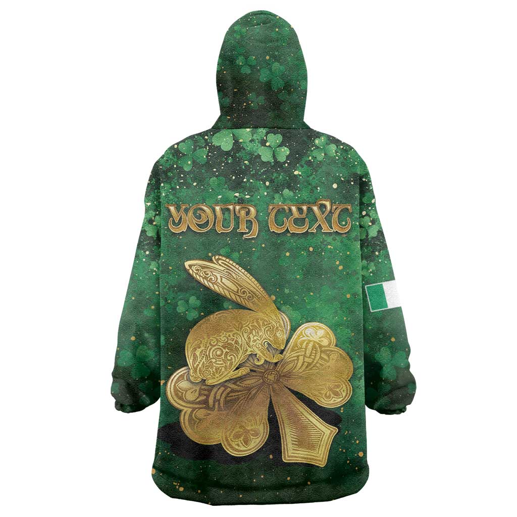 Personalized Ireland Wearable Blanket Hoodie The Shamrock With The Irish Hare Patterns - Wonder Print Shop
