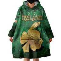 Personalized Ireland Wearable Blanket Hoodie The Shamrock With The Irish Hare Patterns - Wonder Print Shop