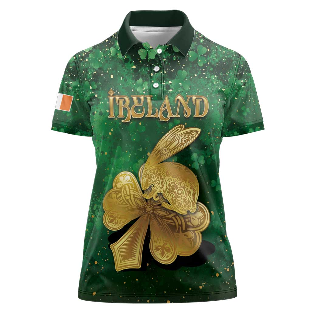 Personalized Ireland Women Polo Shirt The Shamrock With The Irish Hare Patterns - Wonder Print Shop