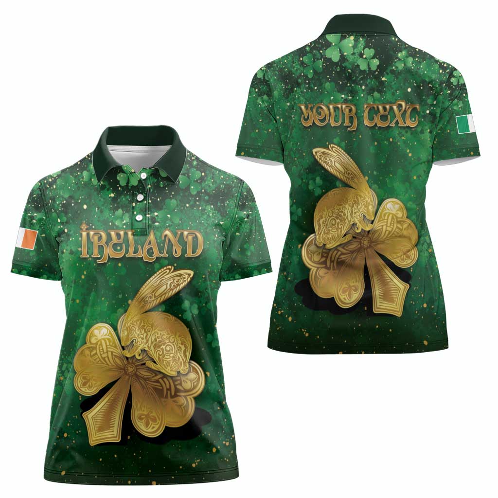 Personalized Ireland Women Polo Shirt The Shamrock With The Irish Hare Patterns - Wonder Print Shop