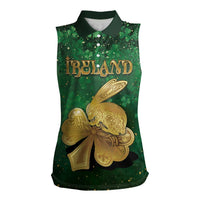 Personalized Ireland Women Sleeveless Polo Shirt The Shamrock With The Irish Hare Patterns - Wonder Print Shop