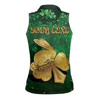 Personalized Ireland Women Sleeveless Polo Shirt The Shamrock With The Irish Hare Patterns - Wonder Print Shop