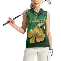Personalized Ireland Women Sleeveless Polo Shirt The Shamrock With The Irish Hare Patterns - Wonder Print Shop