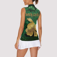 Personalized Ireland Women Sleeveless Polo Shirt The Shamrock With The Irish Hare Patterns - Wonder Print Shop