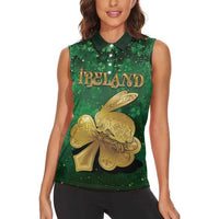 Personalized Ireland Women Sleeveless Polo Shirt The Shamrock With The Irish Hare Patterns - Wonder Print Shop