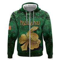 Personalized Ireland Zip Hoodie The Shamrock With The Irish Hare Patterns - Wonder Print Shop