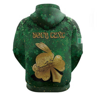 Personalized Ireland Zip Hoodie The Shamrock With The Irish Hare Patterns - Wonder Print Shop
