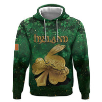 Personalized Ireland Zip Hoodie The Shamrock With The Irish Hare Patterns - Wonder Print Shop