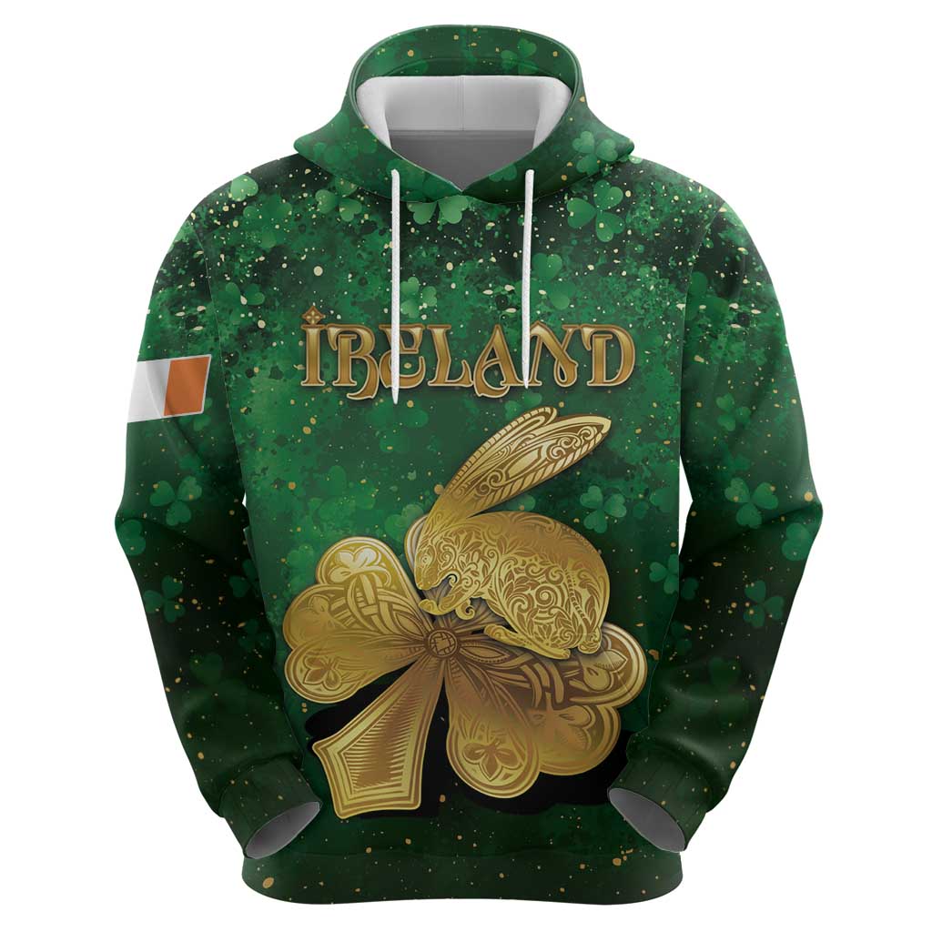 Personalized Ireland Zip Hoodie The Shamrock With The Irish Hare Patterns - Wonder Print Shop