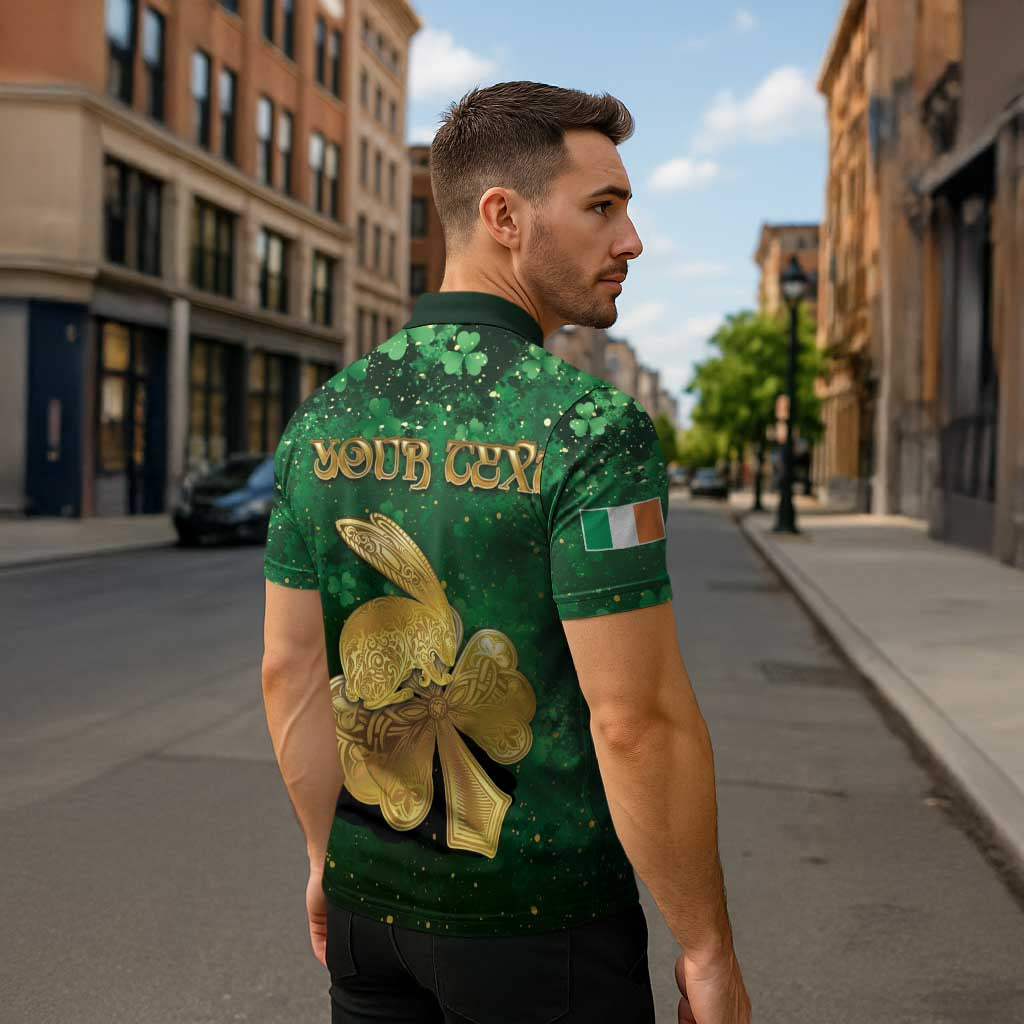 Personalized Ireland Zipper Polo Shirt The Shamrock With The Irish Hare Patterns - Wonder Print Shop