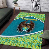 Kazakhstan Area Rug The Eagle With Kazakh Patterns - Wonder Print Shop