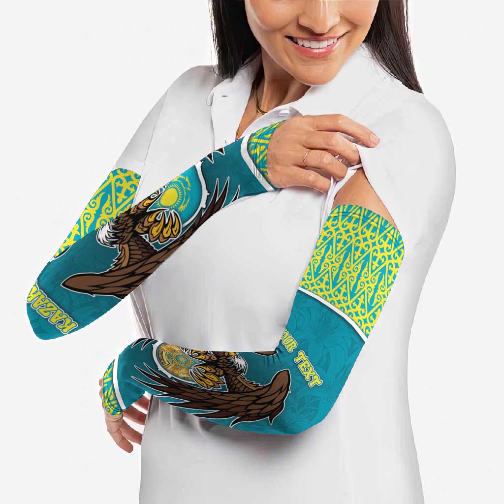 Kazakhstan Arm Sleeves The Eagle With Kazakh Patterns - Wonder Print Shop