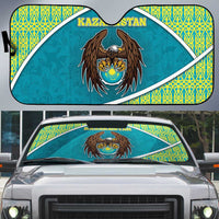 Kazakhstan Auto Sun Shade The Eagle With Kazakh Patterns - Wonder Print Shop