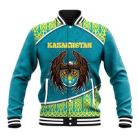Personalized Kazakhstan Baseball Jacket The Eagle With Kazakh Patterns - Wonder Print Shop