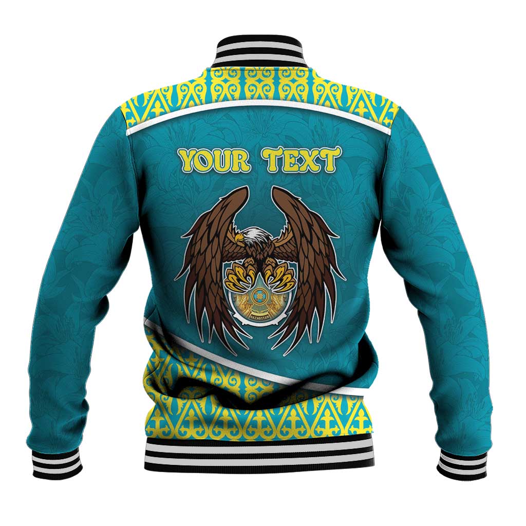 Personalized Kazakhstan Baseball Jacket The Eagle With Kazakh Patterns - Wonder Print Shop