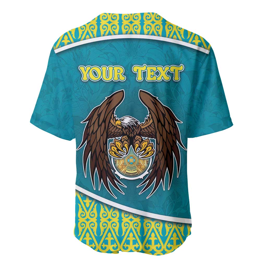 Personalized Kazakhstan Baseball Jersey The Eagle With Kazakh Patterns - Wonder Print Shop