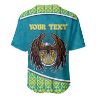 Personalized Kazakhstan Baseball Jersey The Eagle With Kazakh Patterns - Wonder Print Shop