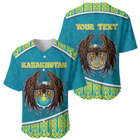 Personalized Kazakhstan Baseball Jersey The Eagle With Kazakh Patterns - Wonder Print Shop
