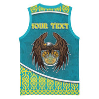Personalized Kazakhstan Basketball Jersey The Eagle With Kazakh Patterns - Wonder Print Shop