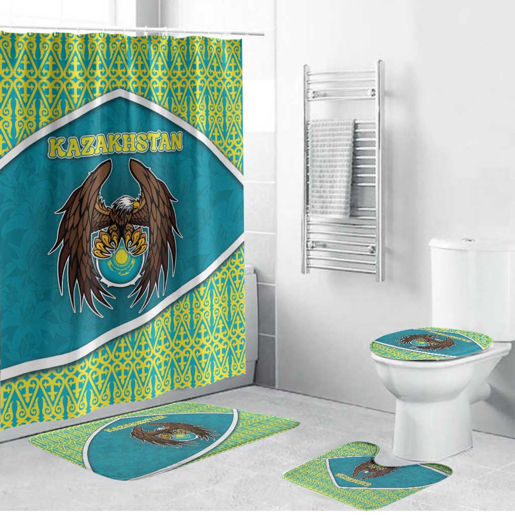 Kazakhstan Bathroom Set The Eagle With Kazakh Patterns - Wonder Print Shop