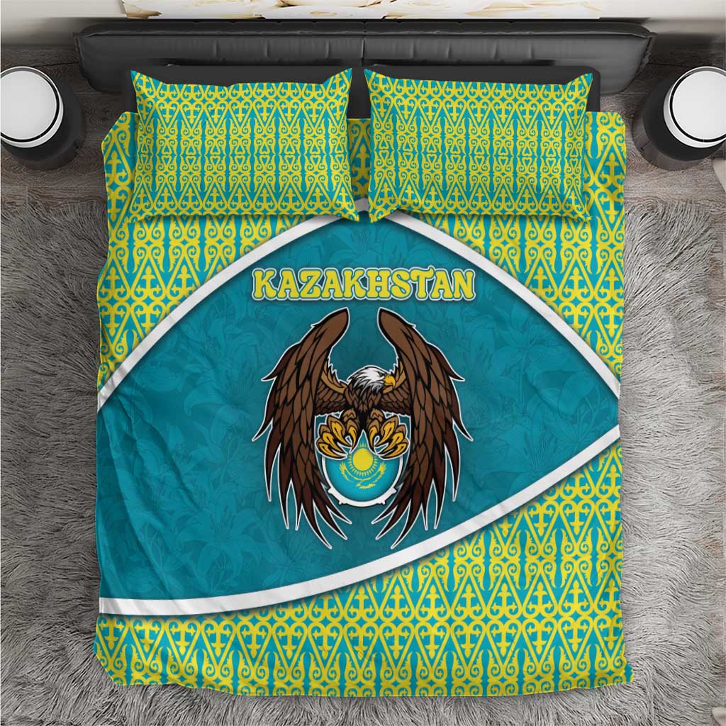 Kazakhstan Bedding Set The Eagle With Kazakh Patterns - Wonder Print Shop