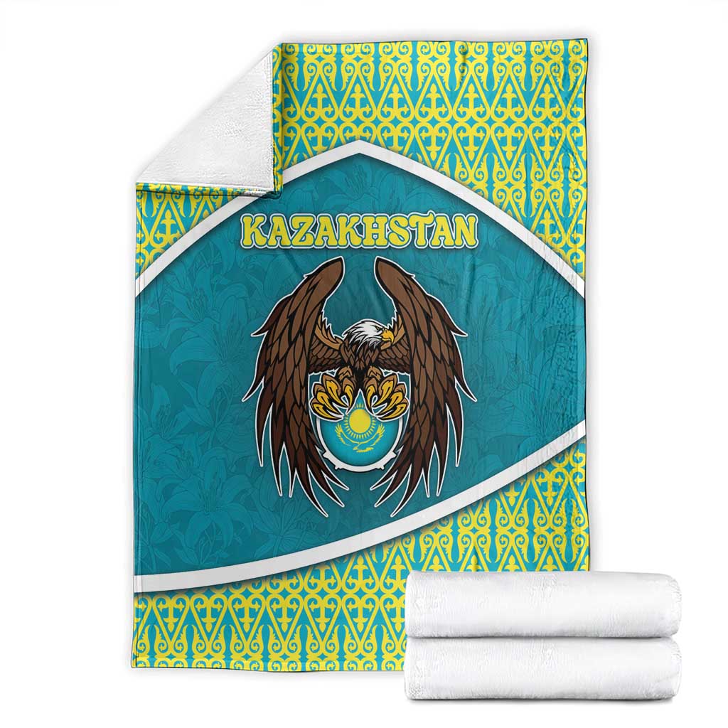 Kazakhstan Blanket The Eagle With Kazakh Patterns - Wonder Print Shop