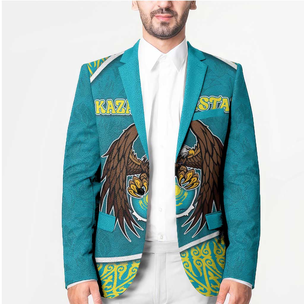 Personalized Kazakhstan Blazer The Eagle With Kazakh Patterns - Wonder Print Shop